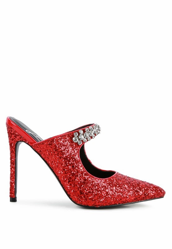 Twinklet Glitter Diamante High Heeled Sandals Adrienne Vittadini Sandals