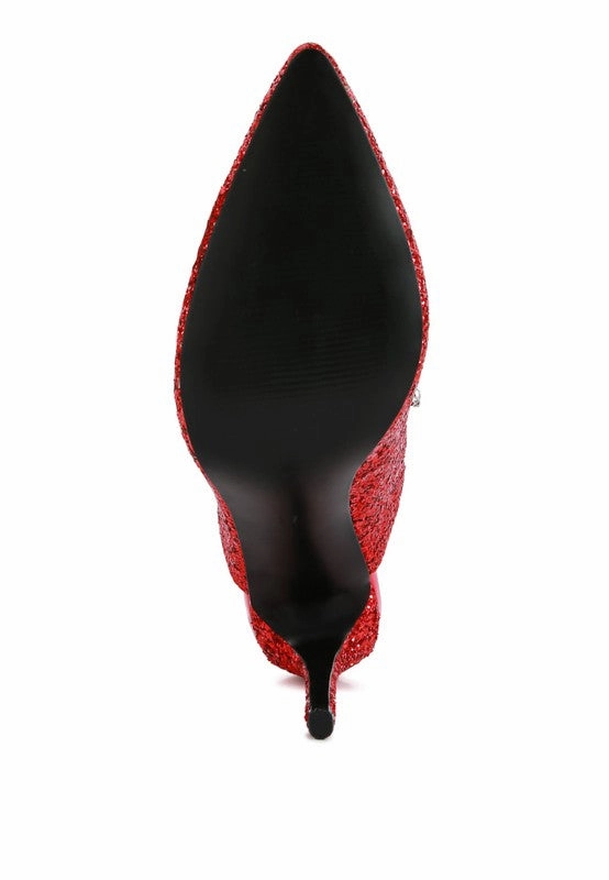 Twinklet Glitter Diamante High Heeled Sandals Straw Platform Sandals