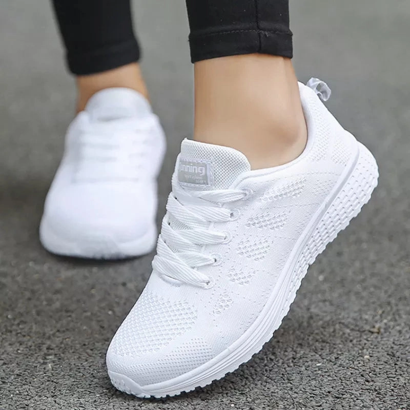 Sneakers Women Shoes Fashion Vulcanize Chunky Sneakers Flat Ladies Shoes Walking Women's Sneakers Plus Size Mujer Shoes Woman Hip Pain Flat Shoes