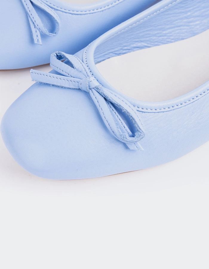 Ramesses Light Blue Leather Wide Flat Pedal Shoes