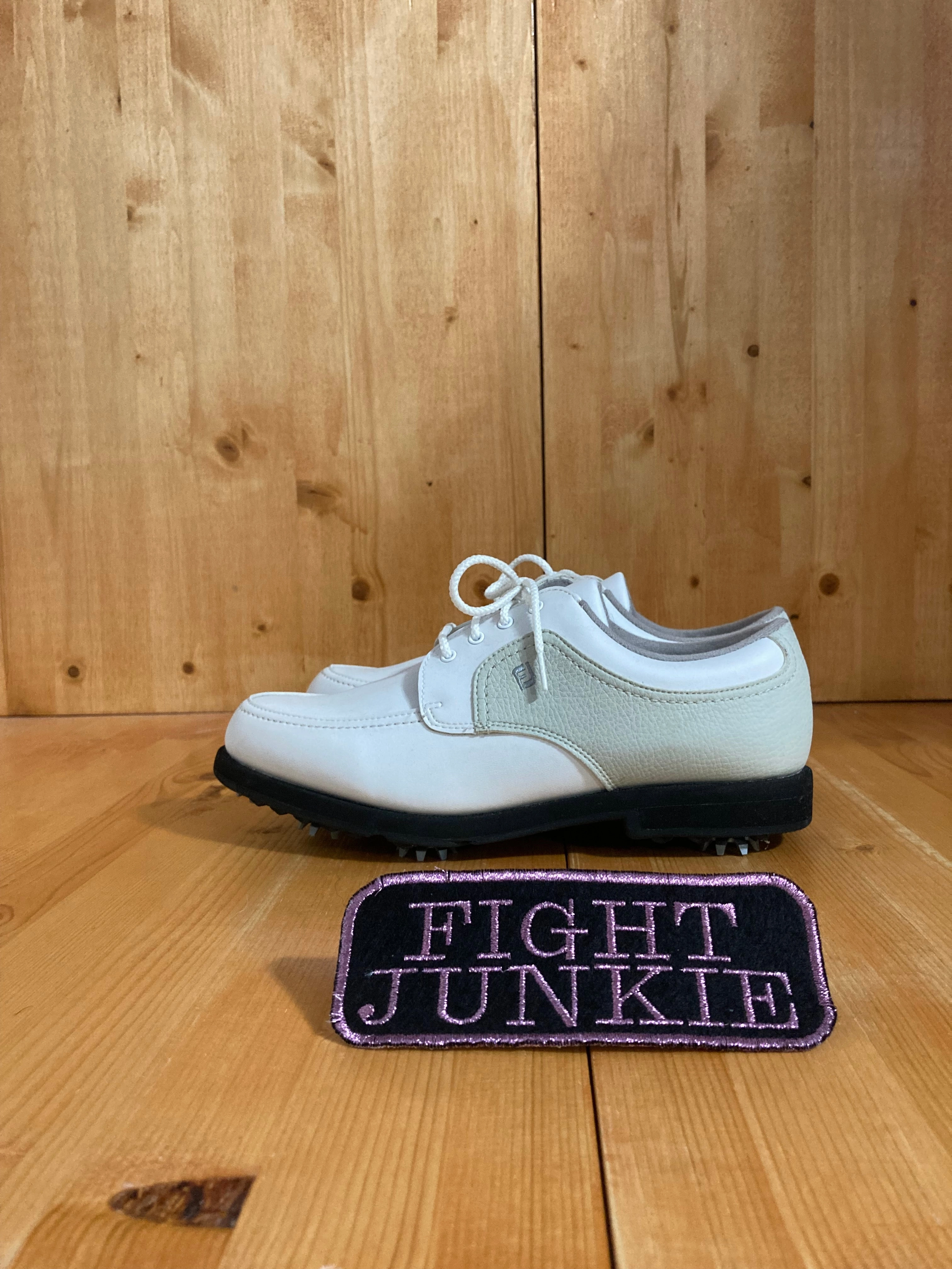 FOOTJOY GREENJOYS Women Size 8M Leather Golf Shoes Sneakers White 48704 G Force Golf