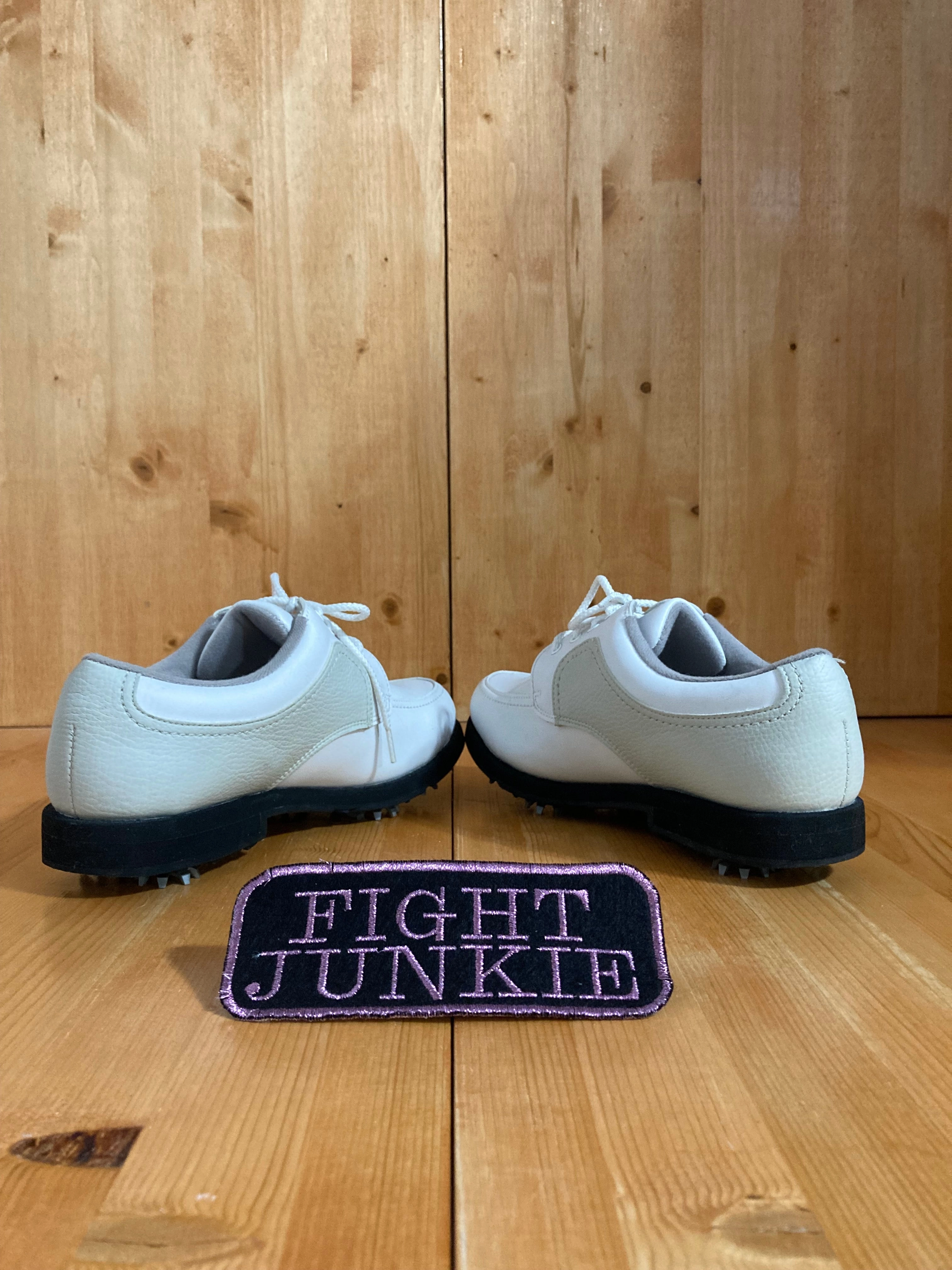 FOOTJOY GREENJOYS Women Size 8M Leather Golf Shoes Sneakers White 48704 Soft Spike Golf