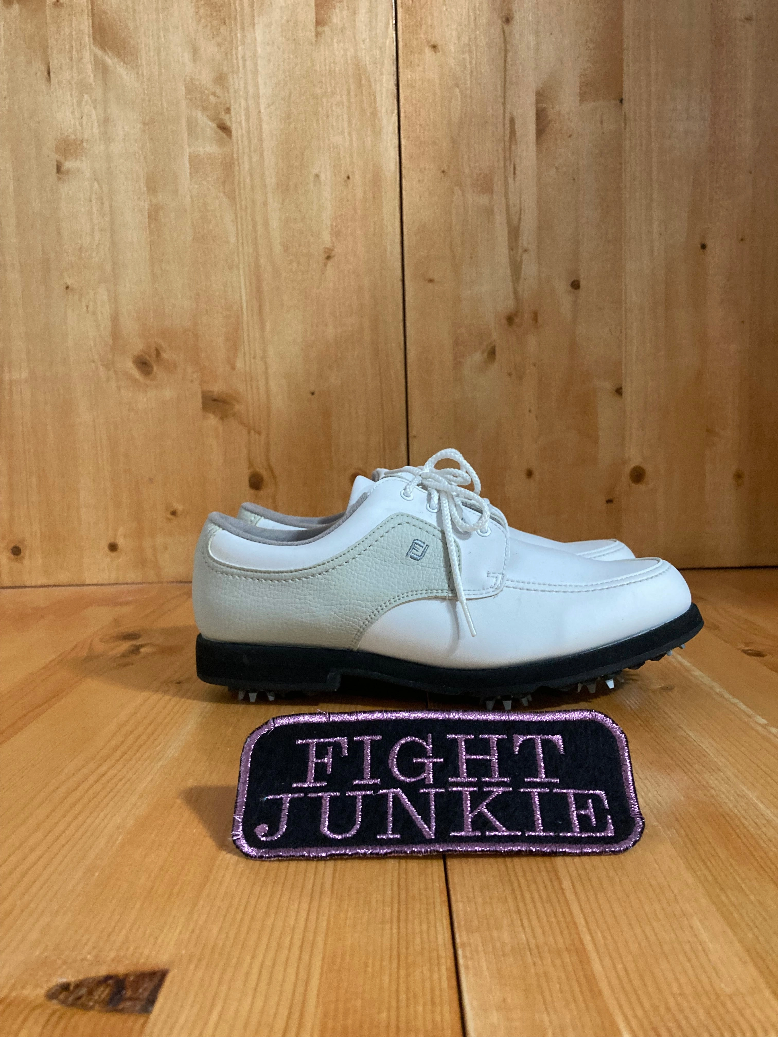 Scheels Golf Shoes FOOTJOY GREENJOYS Women Size 8M Leather Golf Shoes Sneakers White 48704