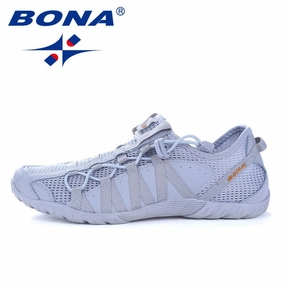 BONA New Popular Style Men Running Shoes Lace Up Athletic Shoes Outdoor Walkng jogging Sneakers Comfortable Fast Free Shipping Barefoot Running Shoe