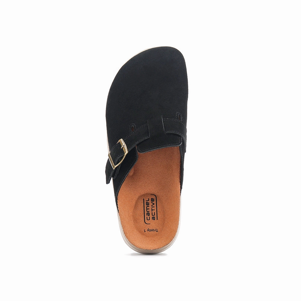 Best Hiking Sandals For Plantar Fasciitis camel active Women Trinity 1 Buckled Clogs Sandals -752407-CV01SV-1-BLACK