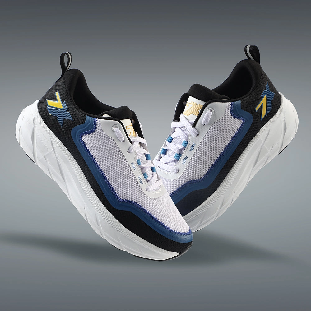 Best Running Shoes Uk Leap7x White Sports Lacing Running Shoes For Men ROBUST-3E By Liberty