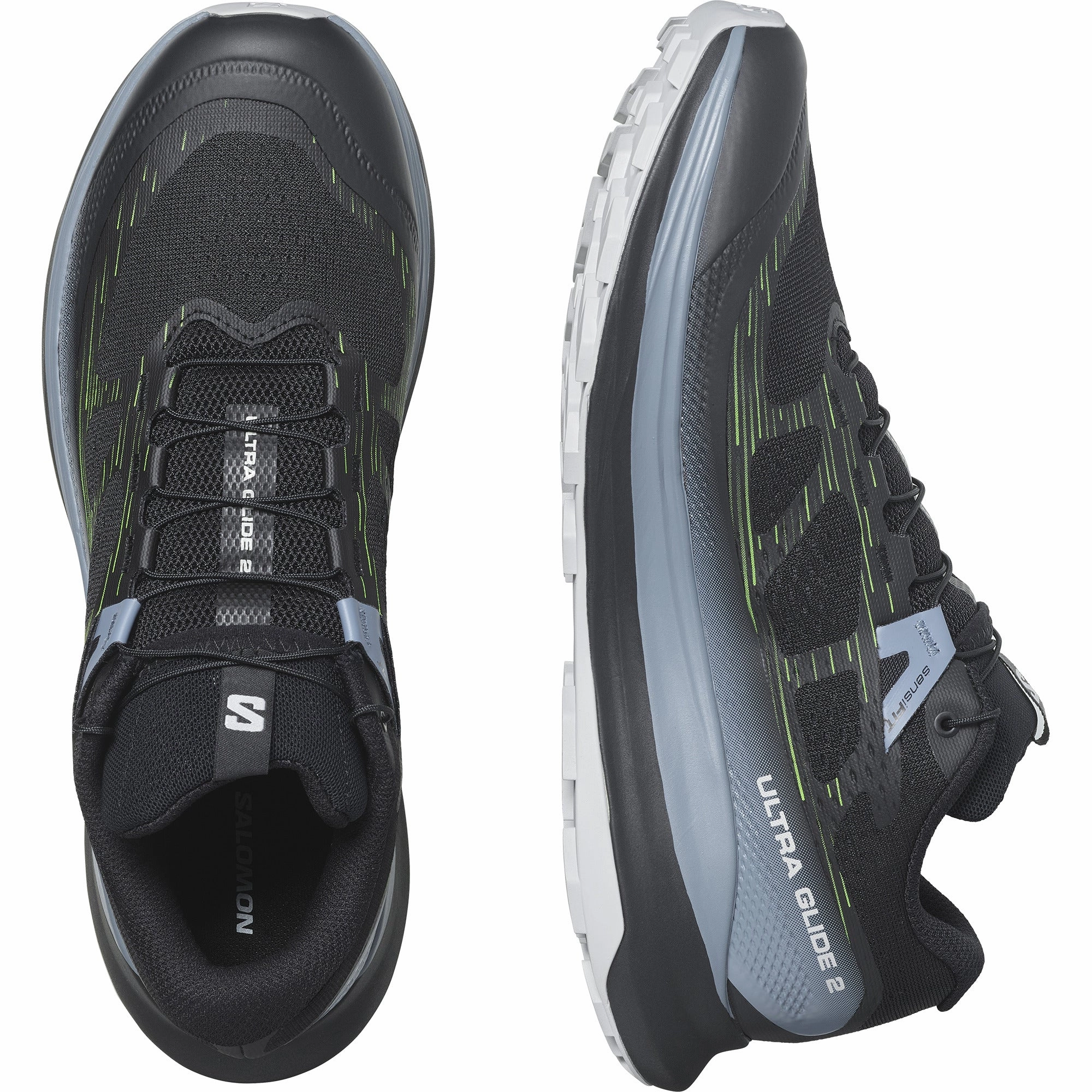 ULTRA GLIDE 2 Men Trail Running Shoes in Black / Flint Stone / Green Gecko Best Trail Walking Shoes