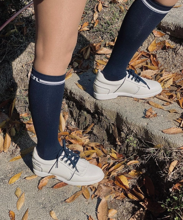 Giclee Women's On the Ground Spikeless Golf Shoes - Navy Alligator Golf Shoes