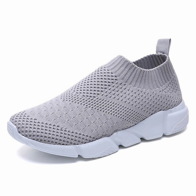 Best Comfortable Shoes Women Shoes 2019 New Flyknit Sneakers Women Breathable Slip On Flat Shoes Soft Bottom White Sneakers Casual Women