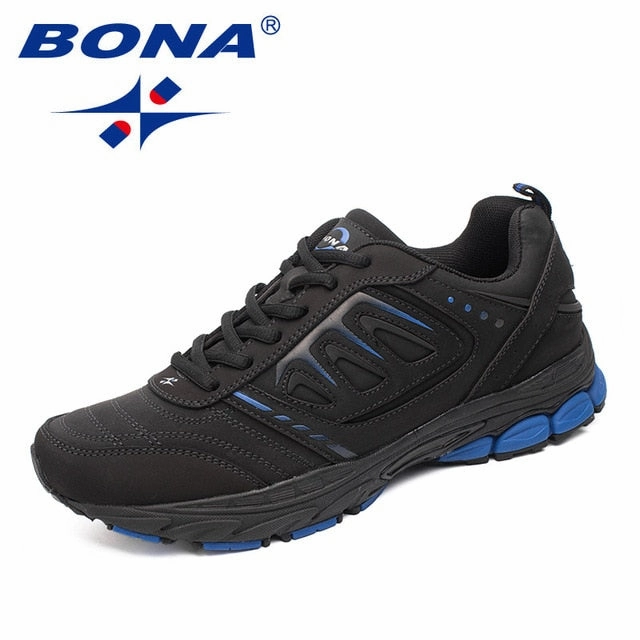 BONA New Style Men Running Shoes Ourdoor Jogging Trekking Sneakers Lace Up Athletic Shoes Comfortable Light Soft Free Shipping Revolution 5 Flyease Running Shoe