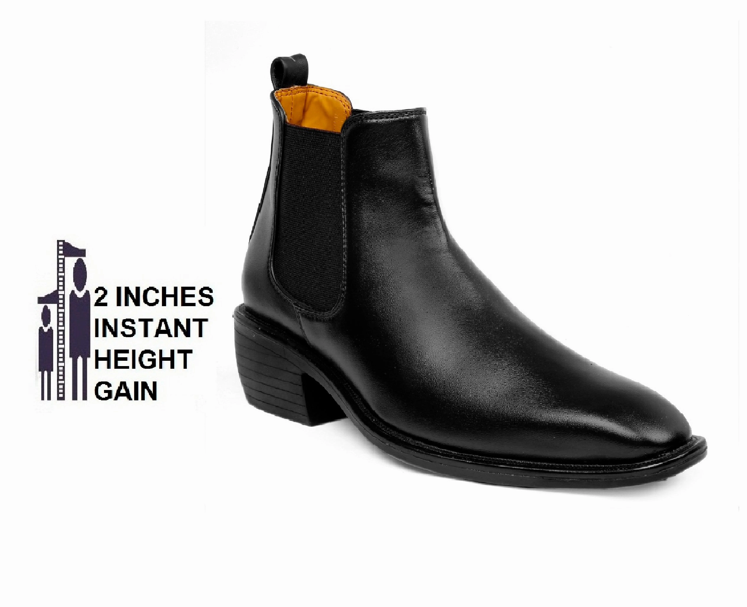 Men's 2 Inch Hidden Height Increasing Trendiest Boots Low Ankle Boots With Heel