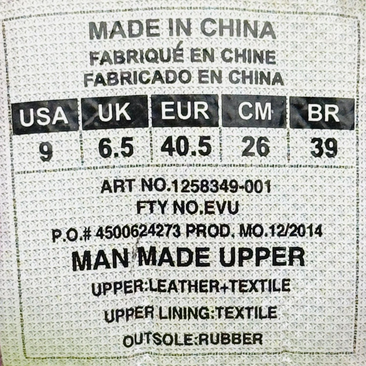 Under Armour Zone Training Shoes (Size 40.5) - 1258349-001 Reebok Nano Zero Training Shoes