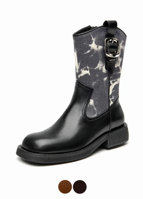 USS Shoes Carlota Women's Square Toe Buckle Boots Soft Sole Work Boots