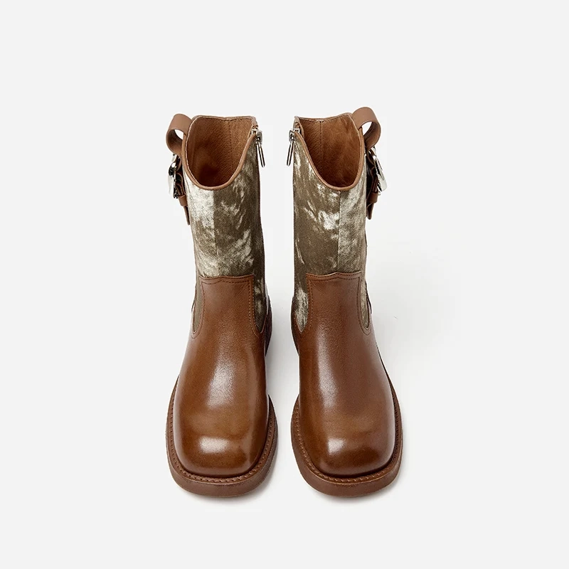 Wade Boots USS Shoes Carlota Women's Square Toe Buckle Boots