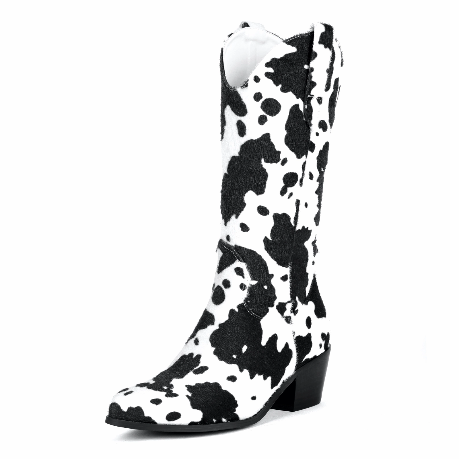 USS Shoes Darana Women's Slip-On Mid Calf Western Boots Ankle Boots With Fur