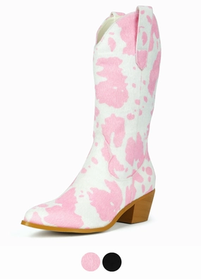 USS Shoes Darana Women's Slip-On Mid Calf Western Boots Extended Calf Boots