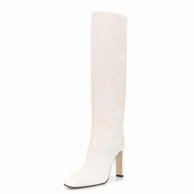 USS Shoes Luisana Women's High Heel Knee High Boots Feather Boots