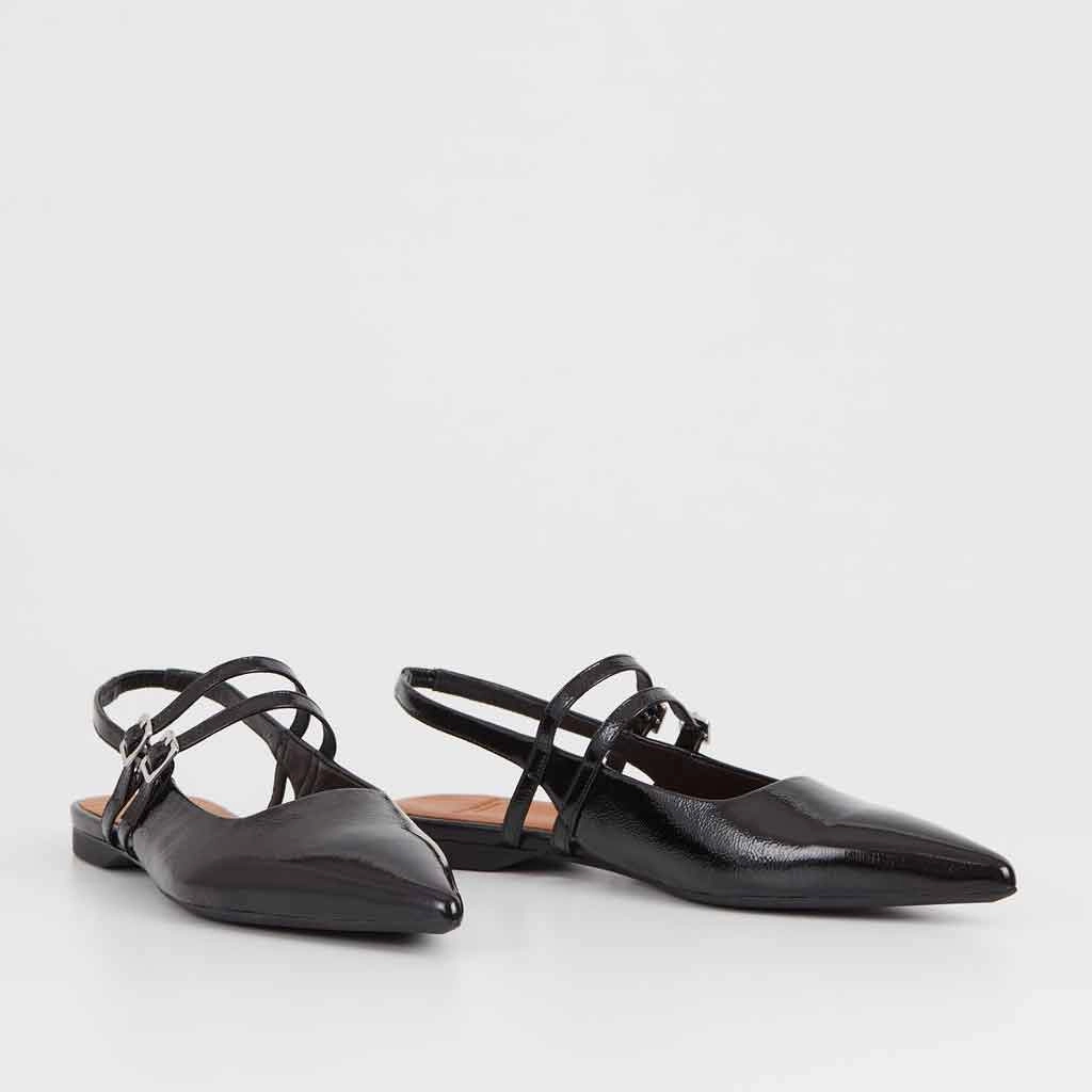 Vagabond Shoemakers Hermine Slingback Flat - Black China Flat Shoes