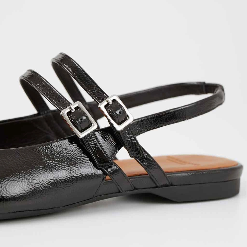 Vagabond Shoemakers Hermine Slingback Flat - Black Block Flat Shoes