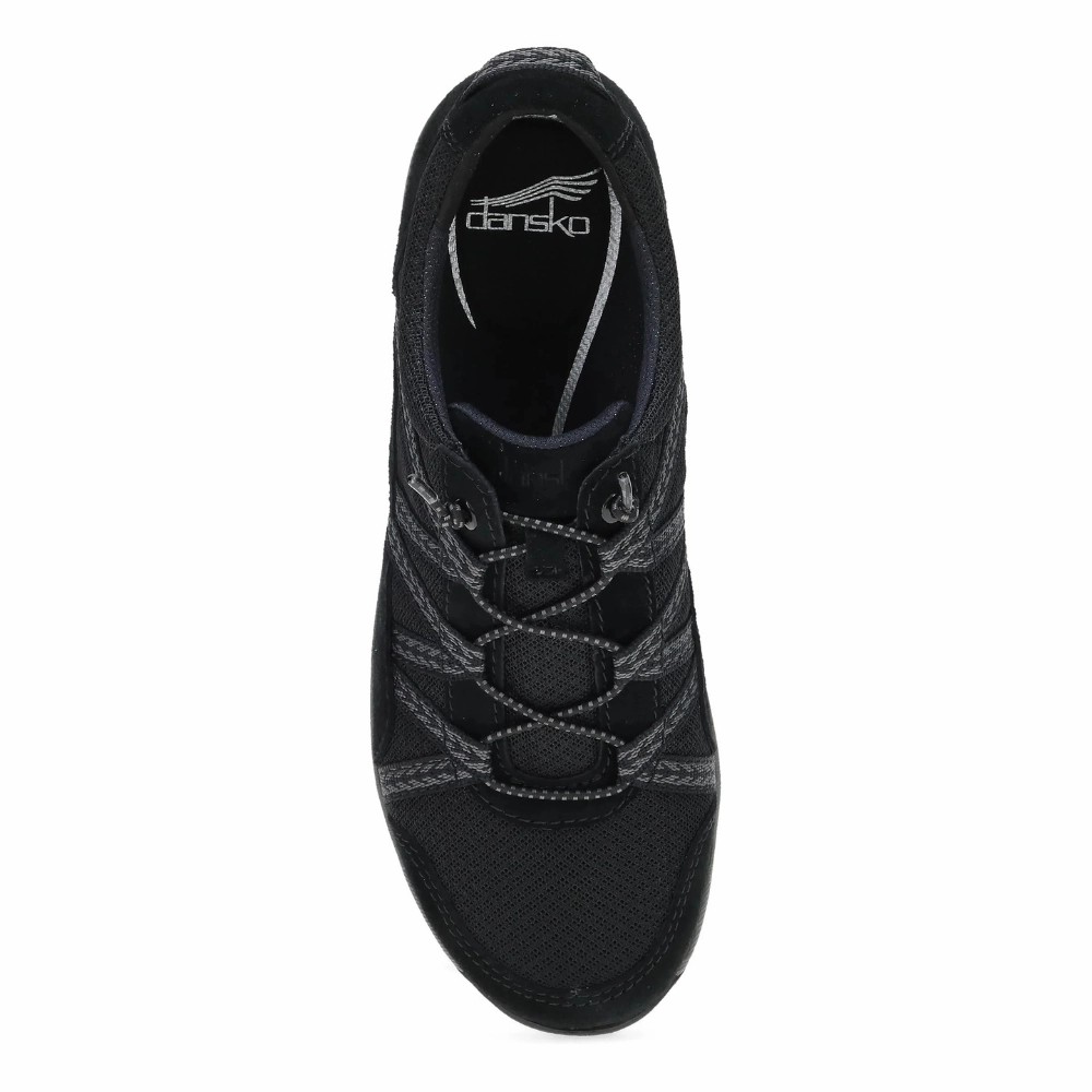 Dansko Harlyn Black/Black Suede Wide Sneaker (Women's) Best Casual Shoes To Wear With Leggings