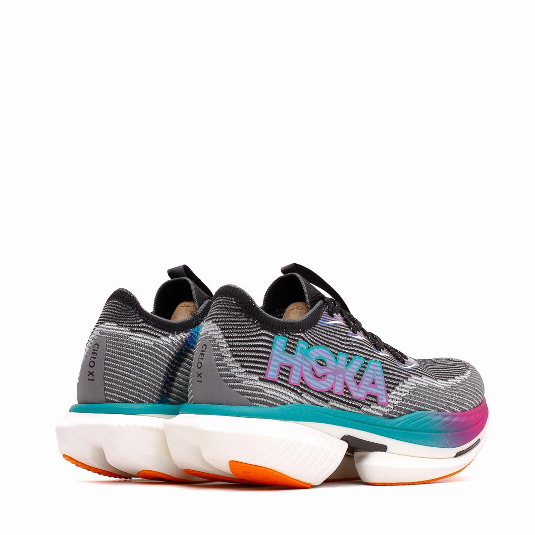 Hoka One One Unisex Cielo X1 Black Electric Aqua 1147910-BCQ Best Shoes With Plantar Fasciitis