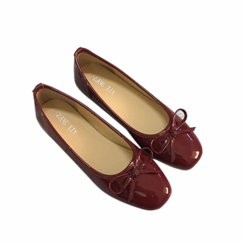 Walmart Flat Shoes Bjlxn 2025 Luxury Brand CC Flat Shoes Women Round Toe Soft Leather Bow Ballet Flats Fashionable Mary Jane Shoe Plus Sieze #31-45