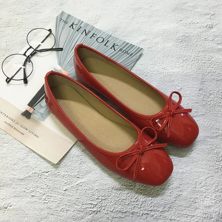 Denim Shoes Bjlxn 2025 Luxury Brand CC Flat Shoes Women Round Toe Soft Leather Bow Ballet Flats Fashionable Mary Jane Shoe Plus Sieze #31-45