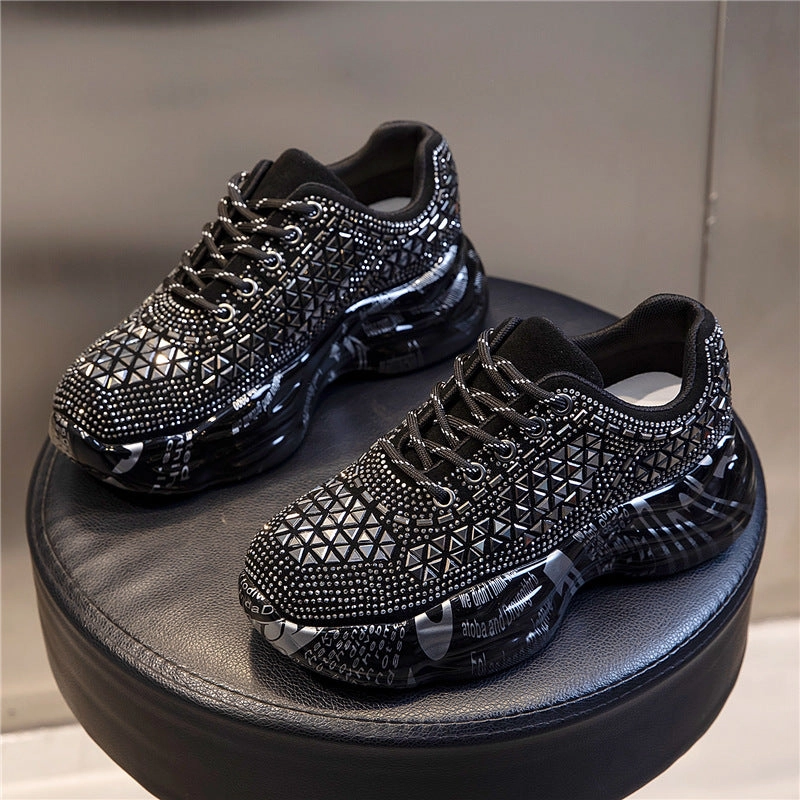 Ladies Sports Shoes Casual Old Shoes Women Low-top Thick-soled Shallow Mouth Shoes Women Casual Wear Running Shoes