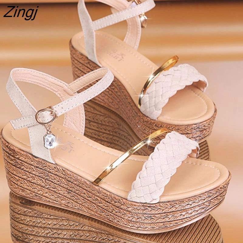 Shoes For Flat Wide Feet kamames Heels Women Summer Shoes Wedges Bohemian Women Sandals Flat Platforms Diamond Beach Sandles Open Toe Women Shoes