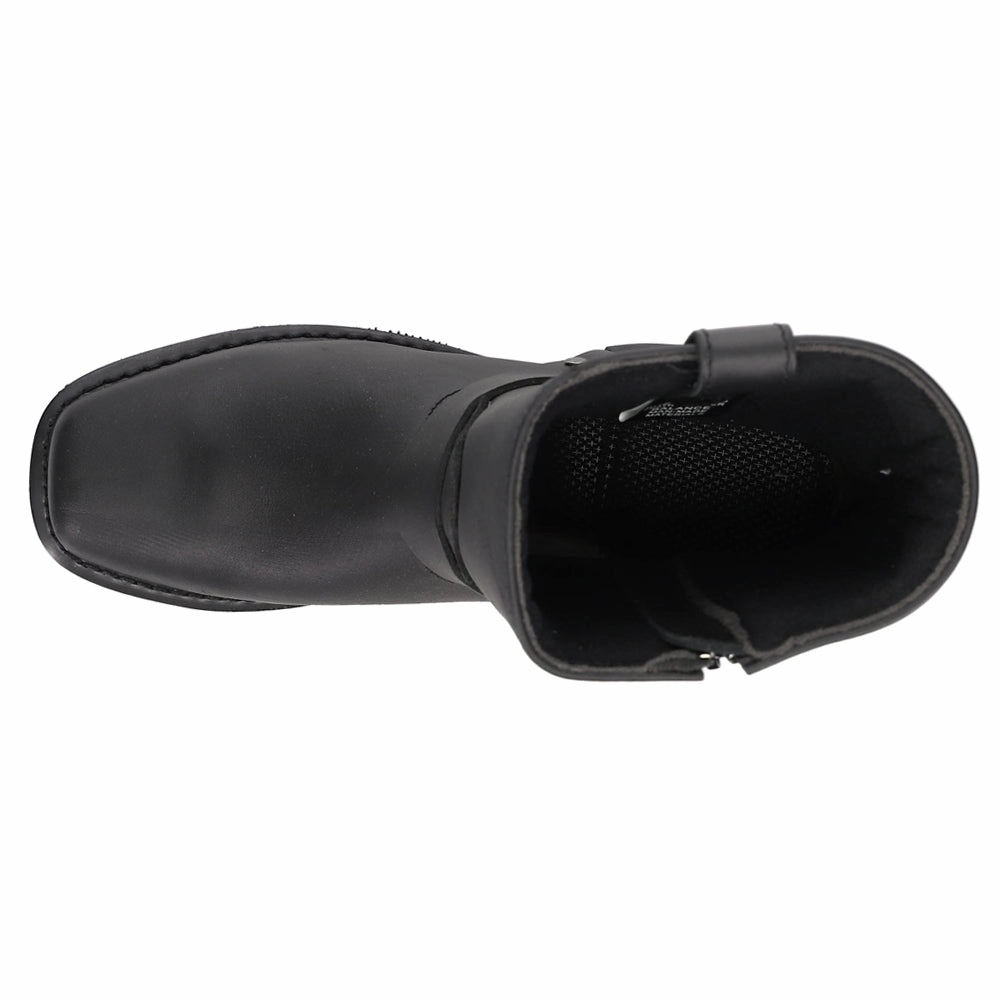 Maroon Boots Rev Up Zippered Square Toe Motorcycle Boots