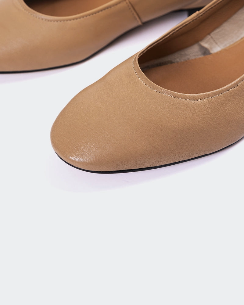 Mermaid Flat Shoes Taipo Camel Leather