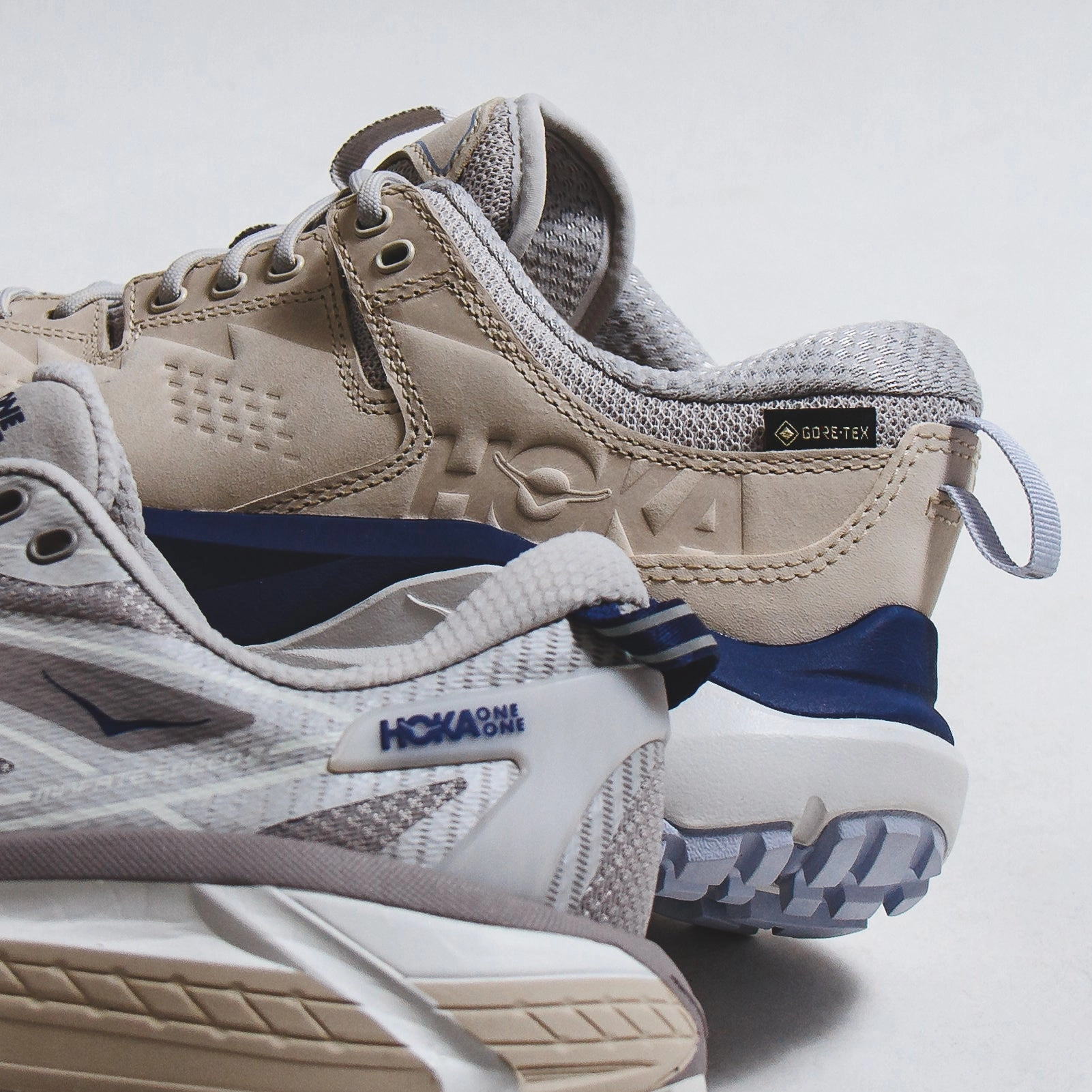 Hoka One One Men Kaha Low GTX Gore-Tex Oat Milk Vaporous 1123114-OPR Shoes In Nepal