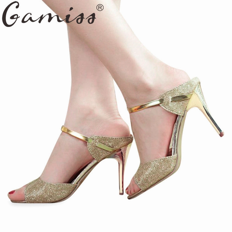 Closed Toe Leather Sandals Gamiss High Heels Women Sandals Ankle Strap Peep Toe Summer Lady Wedding Shoes Thin High-Heeled Platform Gladiator Women Sandals