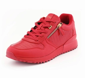 Black Pants Brown Shoes Casual Mazino Selenite Zipper Jogger Red & Croc Sneakers - Men