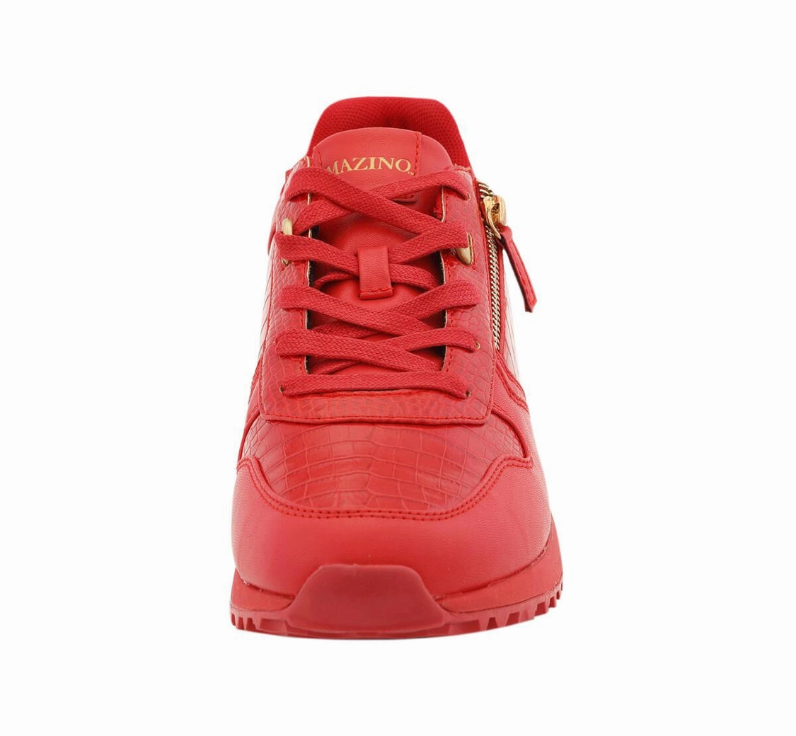 Mazino Selenite Zipper Jogger Red & Croc Sneakers - Men Best Formal And Casual Shoes