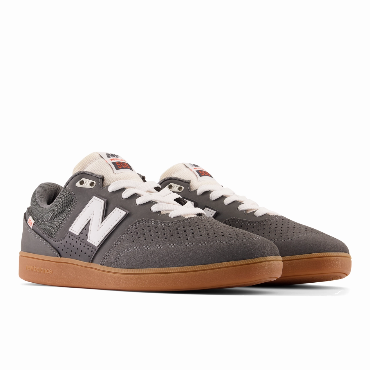 Men's New Balance Wide Sneakers New Balance Numeric Men's Brandon Westgate 508 Grey White Shoes