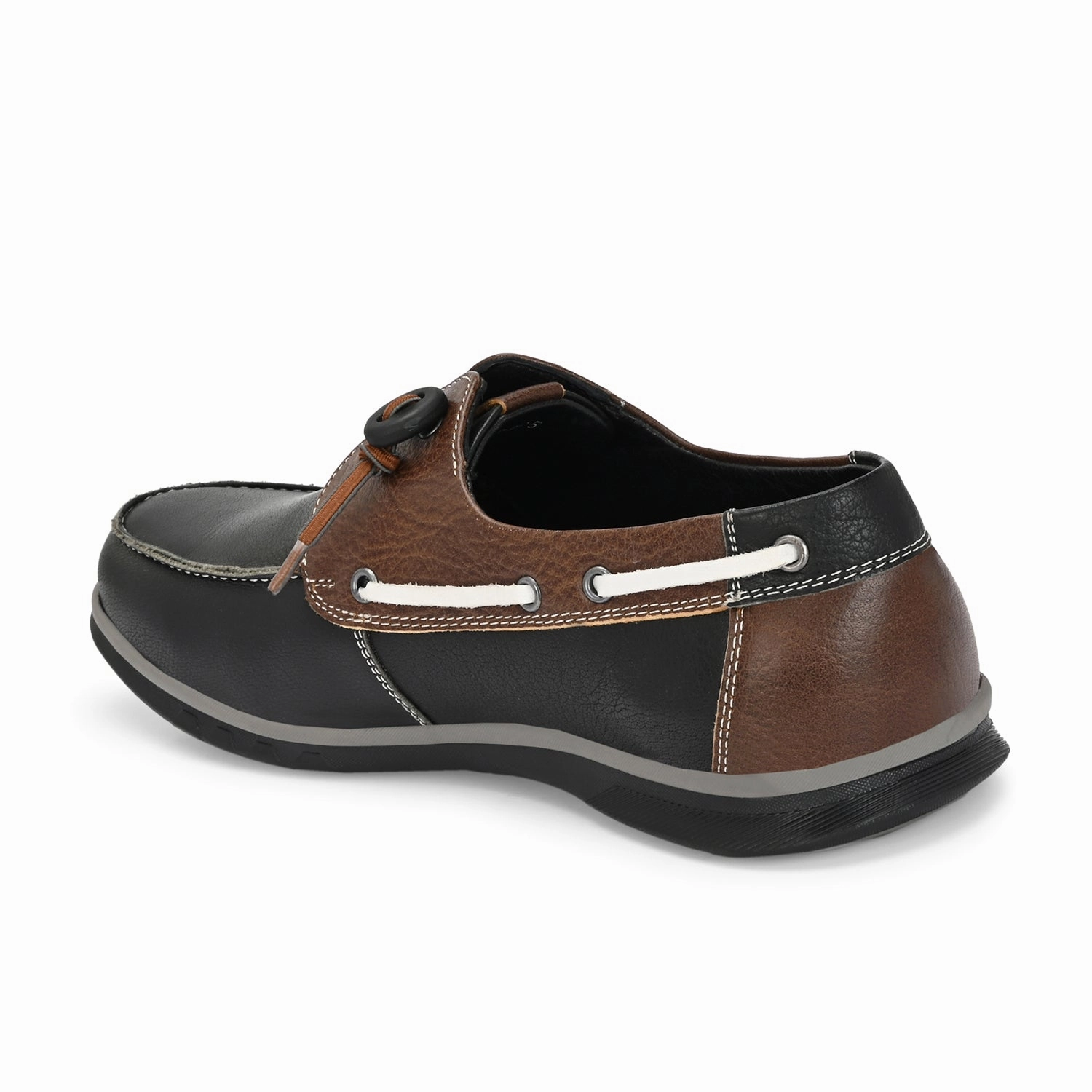 West Port Men Premium Leather Boat Shoes (Danial-66-Black-Tan) Casual Athletic Shoes