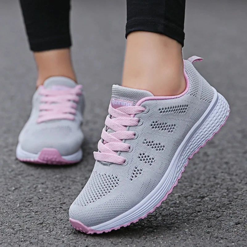Shoes For Homecoming Flats Women Casual Shoes Fashion Breathable Walking Mesh Flat Shoes Sneakers Women 2021 Gym Vulcanized Shoes White Female Footwear