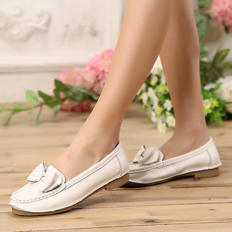 Good Running Shoes For Flat Footed People Women genuine leather shoes woman flat causal genuine leather loafer womens flats flexible boat shoes