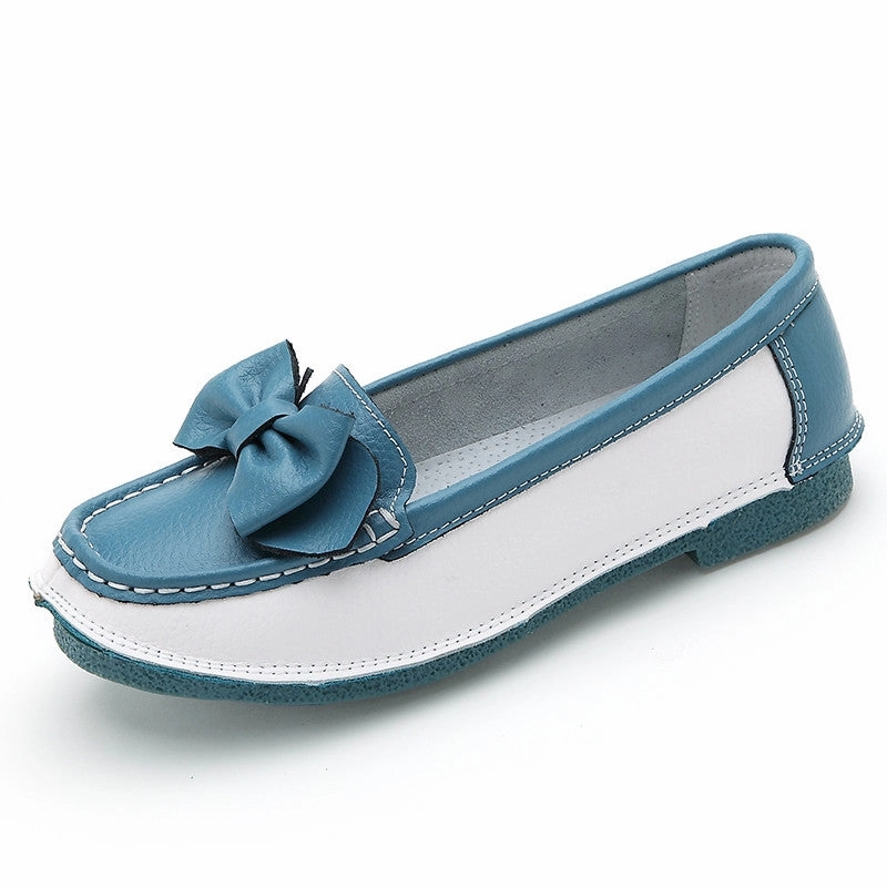 Flat Shoes Evening Wear Women genuine leather shoes woman flat causal genuine leather loafer womens flats flexible boat shoes