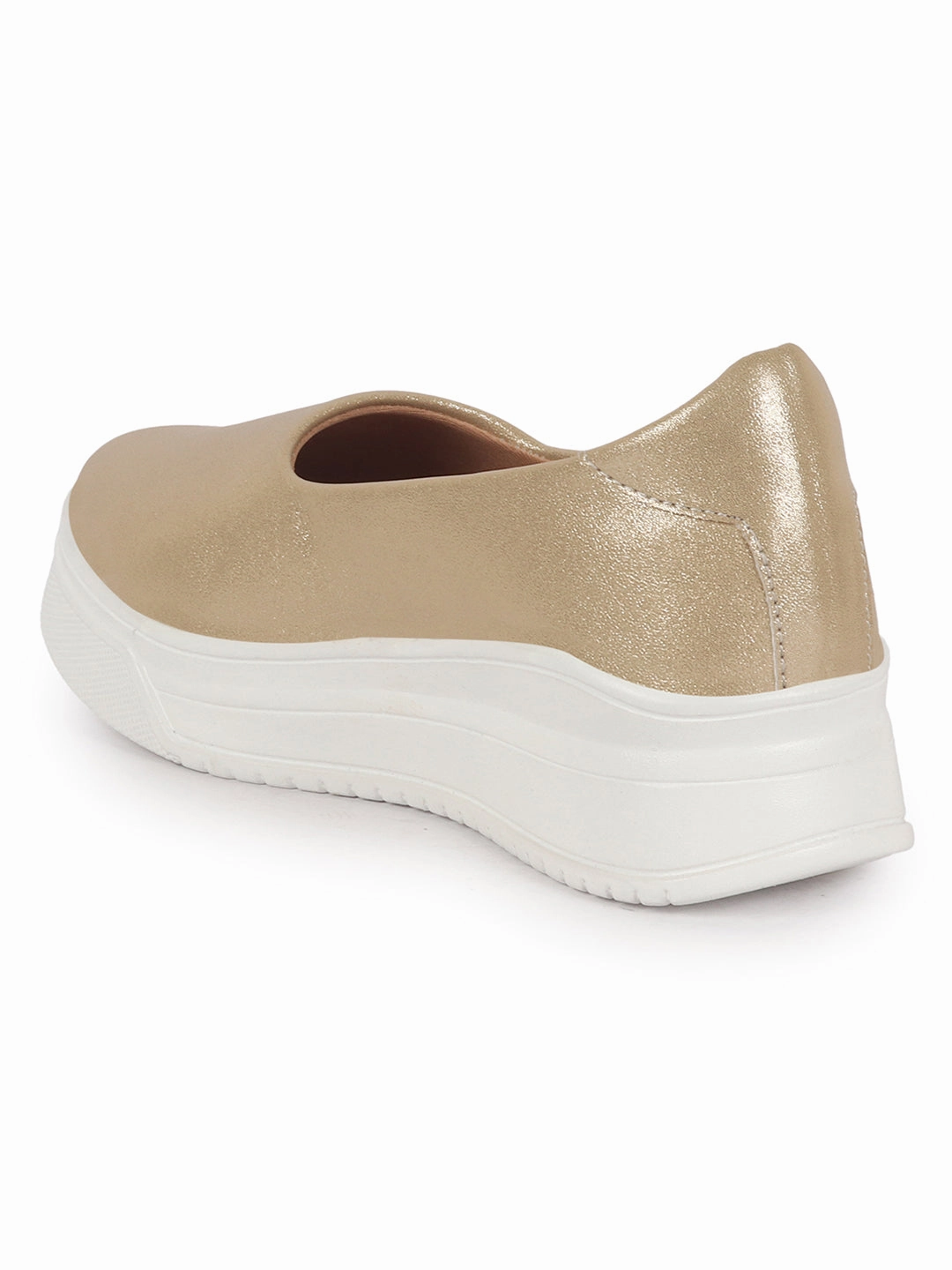 Women Golden Height Enhancer Lightweight Glitter Slip On Shoes|Memory Cushion Insole|Party Slip On All Season Casual Shoe Rally Ltw Casual Shoes