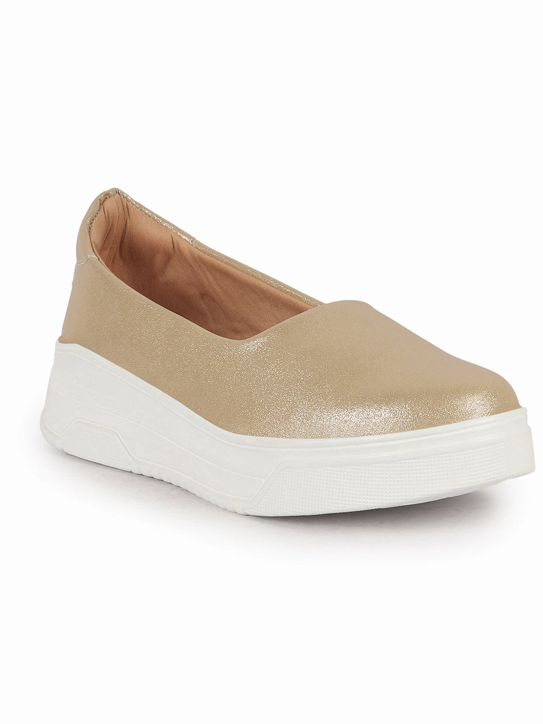 Women Golden Height Enhancer Lightweight Glitter Slip On Shoes|Memory Cushion Insole|Party Slip On All Season Casual Shoe Shoes For Casual Pants