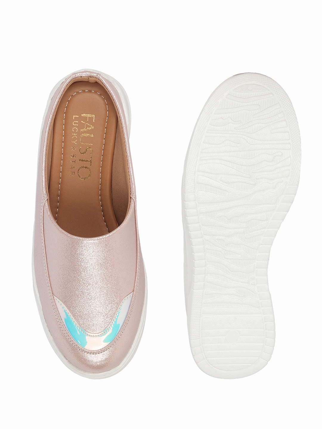 Women Pink Classic Height Enhancer Embellished Back Open Slip On Mule Shoes|All Season Casual Slip On Shoe Bally Casual Shoes