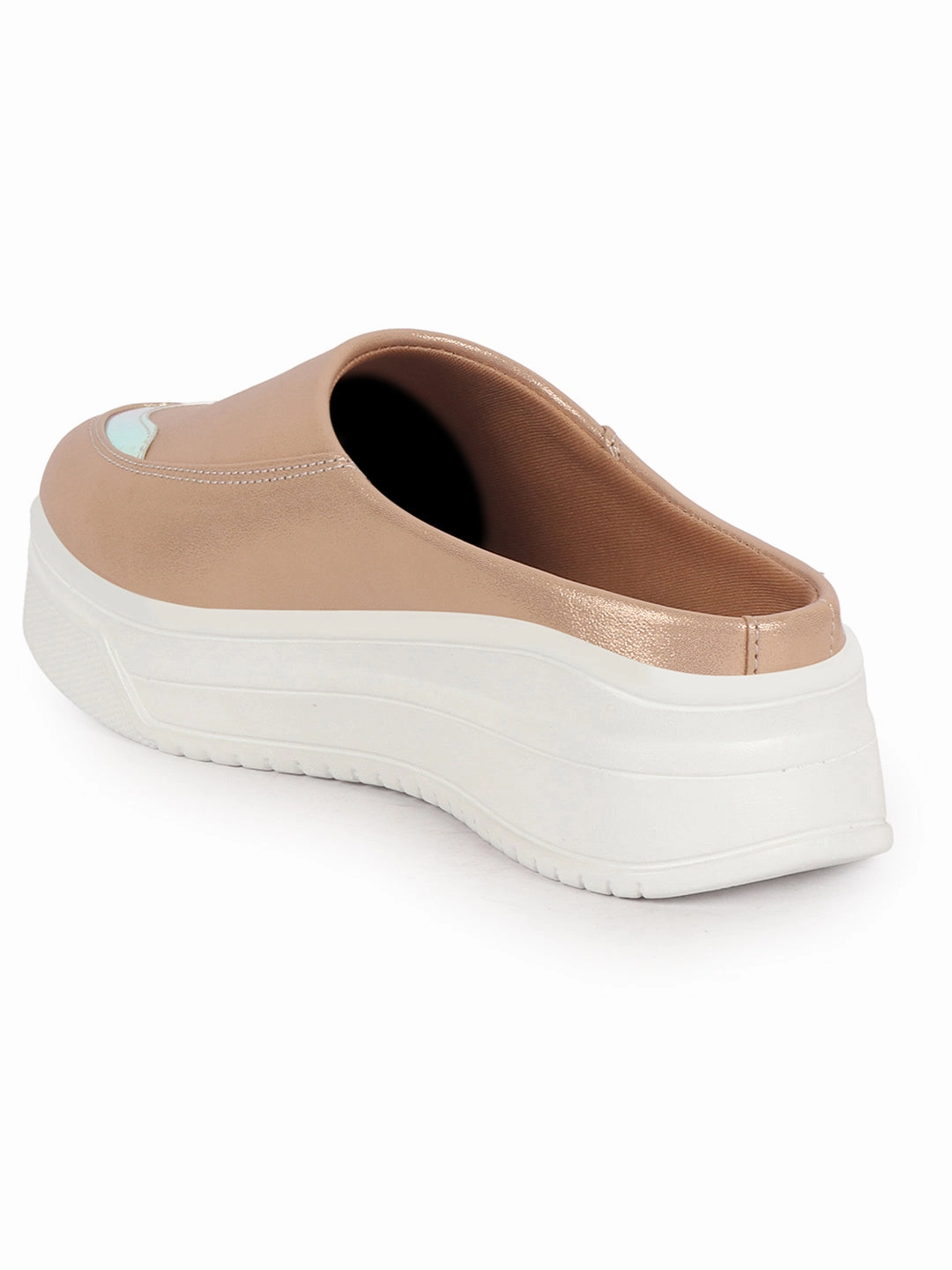 Neymar Casual Shoes Women Rose Gold Classic Height Enhancer Embellished Back Open Slip On Mule Shoes|All Season Casual Slip On Shoe