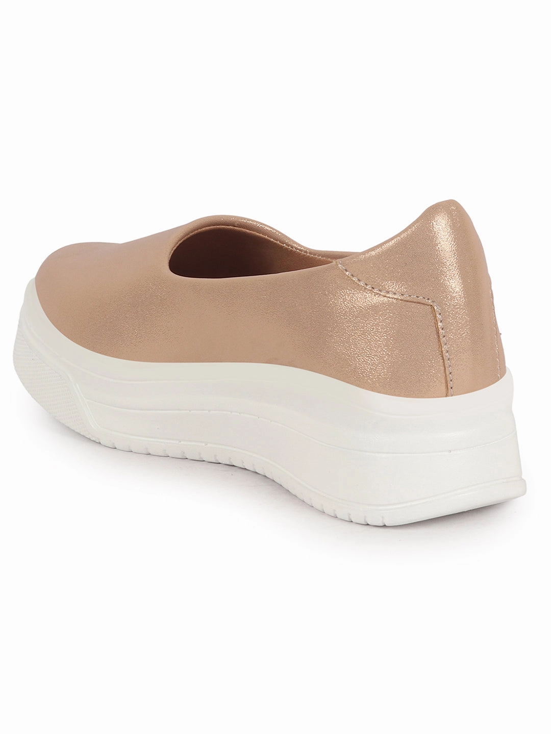 Originals Campus Oos Casual Shoes Women Rose Gold Height Enhancer Lightweight Glitter Slip On Shoes|Memory Cushion Insole|Party Slip On All Season Casual Shoe