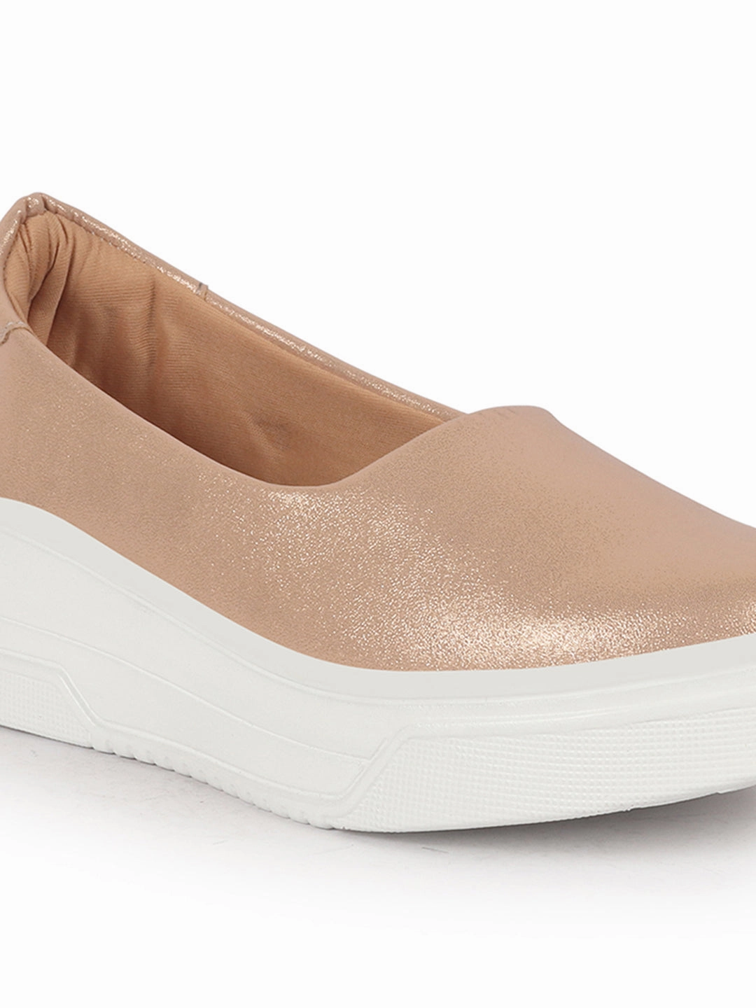 Women Rose Gold Height Enhancer Lightweight Glitter Slip On Shoes|Memory Cushion Insole|Party Slip On All Season Casual Shoe Air Max Zephyr Eoi Casual Shoes