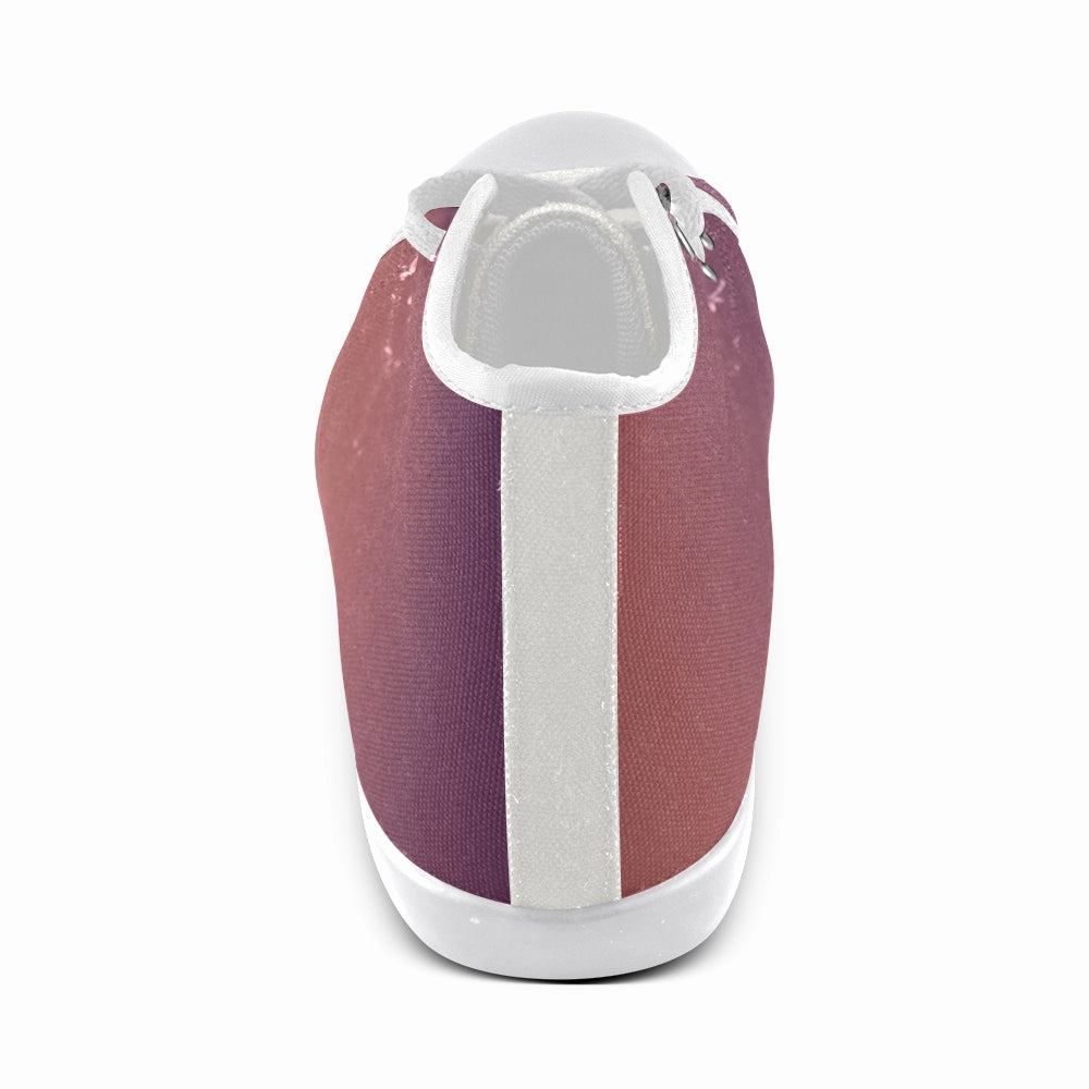 Women's Big Size Purple-Mauve Solids Print High Top Canvas Shoes High Heels Femdom