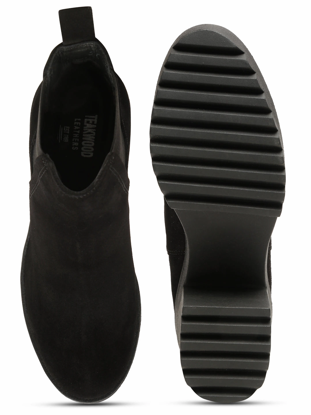 Women's Black Suede Leather Mid - Ankle High Heeled Boots Vtg Boots