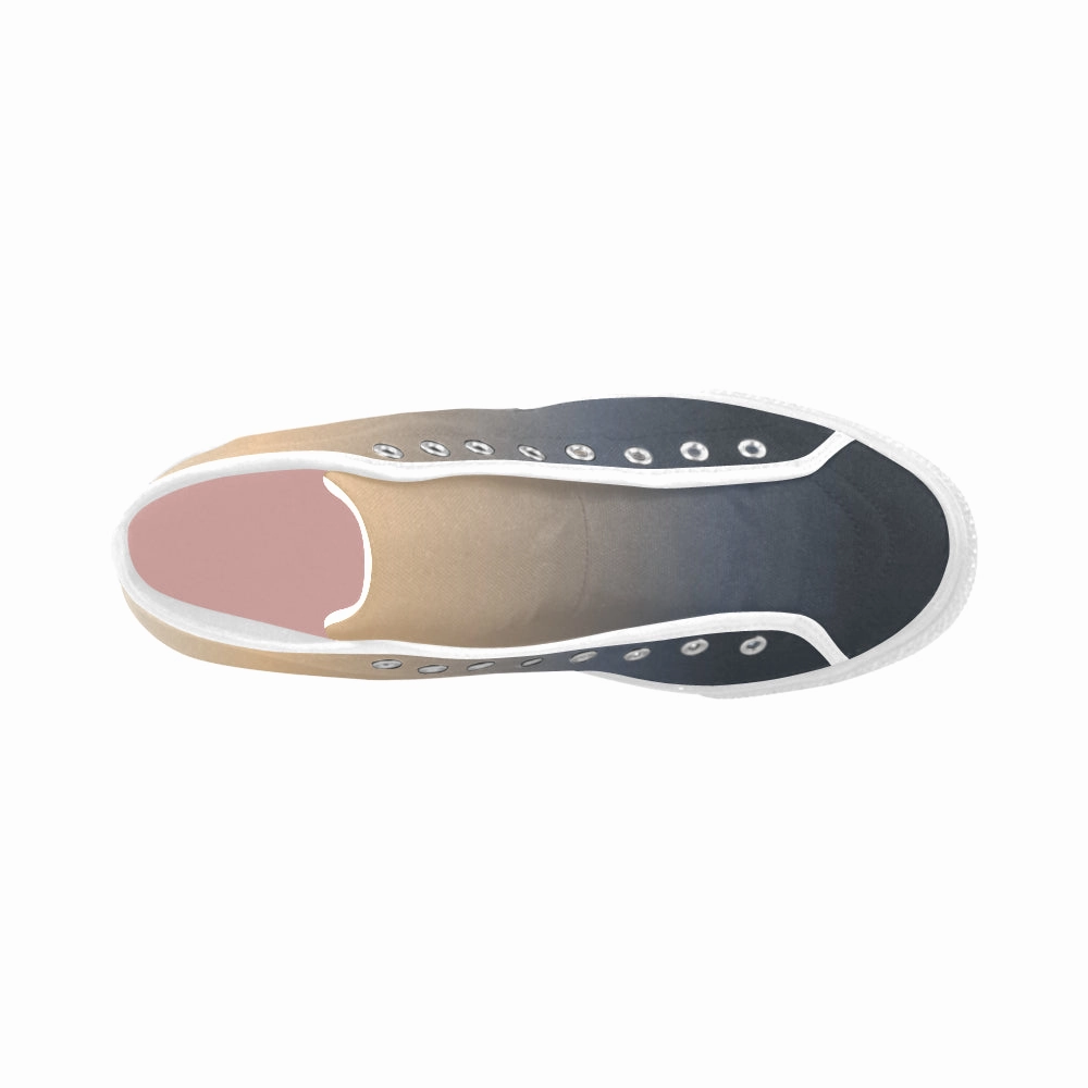 Women's Blue Peach Solids Print High Top Canvas Shoes Ankle Strap High Heel Sandals