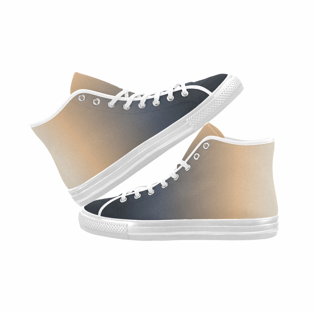 Platform High Heeled Sandals Women's Blue Peach Solids Print High Top Canvas Shoes